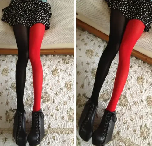 10 Colors Women Fashion Thin Patchwork Footed Stretchy Pantyhose Elastic Candy Color Sexy Casual Tights