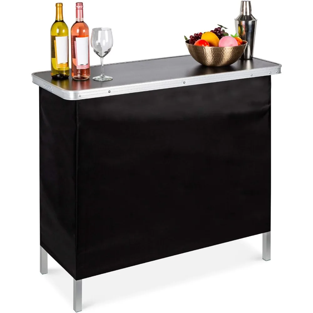 

Portable pop-up bar table, suitable for indoor, outdoor, party, picnic, entertainment with suitcase, storage rack, detachable