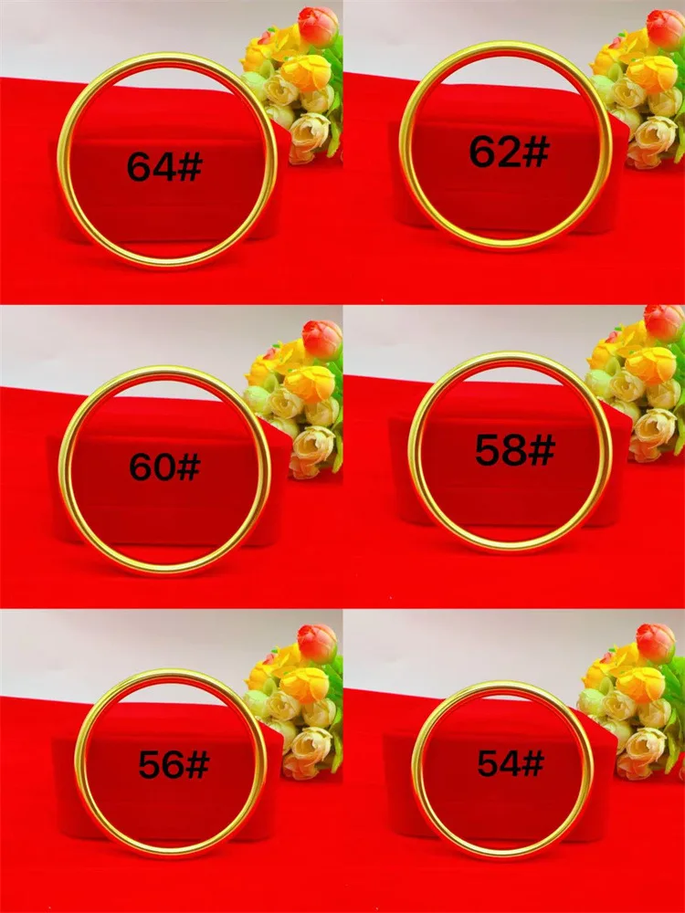 

24K Gold AU999 Ancient Seamless Fine Sand Women's Bracelet 5MM - Premium Heritage Style, Fine Sand Texture, Luxury Low-Key Chic