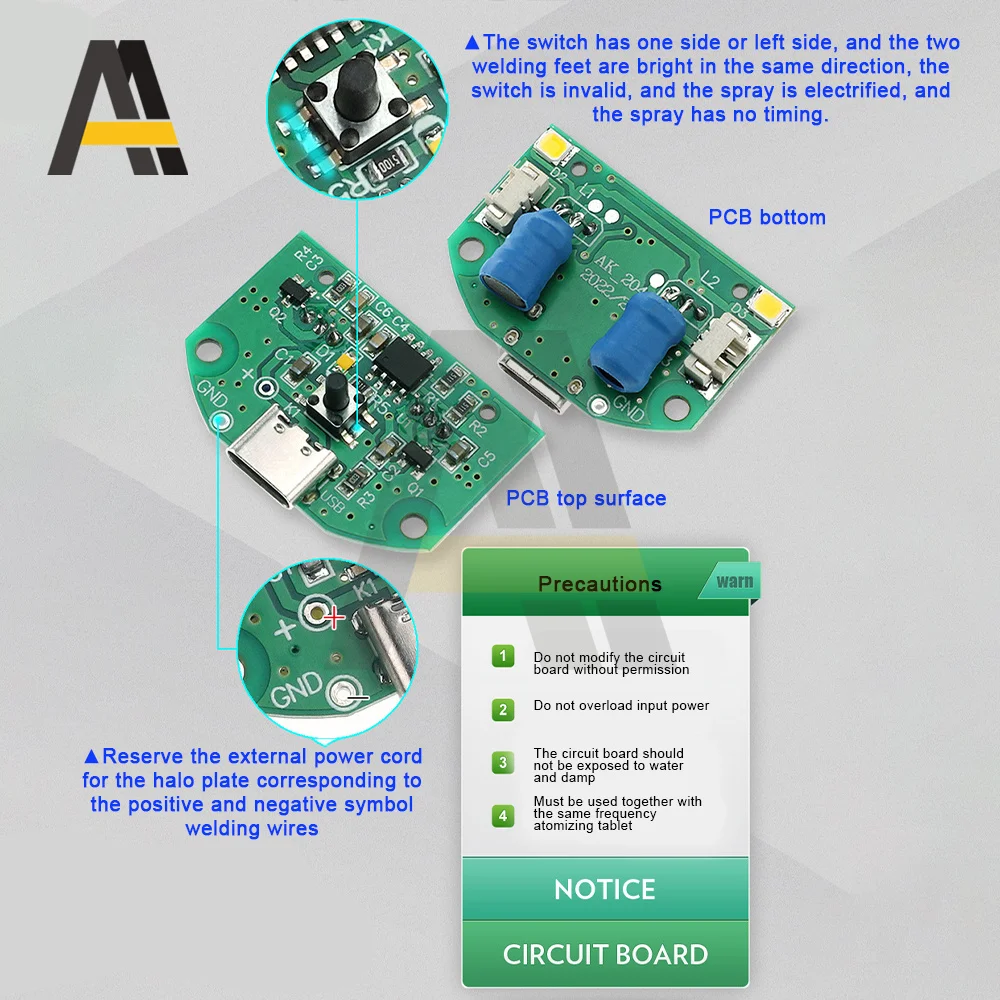 20MM 2-3W Ultrasonic Mist Maker Atomizer Board Transducer Atomization Drive Circuit Board Film Plate Accessories Humidifier