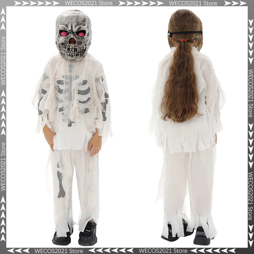 

Scary Stage Hallowmas Costume Skeleton Ghost Cosplay Fantasy Boys Girls Clothing Disguise Teen 6 to 14 Years Party Outfits