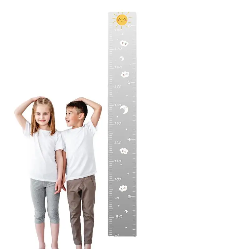 Height Growth Chart Ruler Shatterproof Acrylic Height Measurement Mirror Ruler Wall Decoration Full Body Mirror With Tape