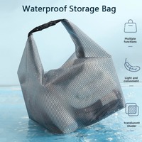 Clear Waterproof Mesh Pouches Waterproof Travel Makeup Bag Large Capacity Tools Bag Daily Use Summer Beach Portable Handbag