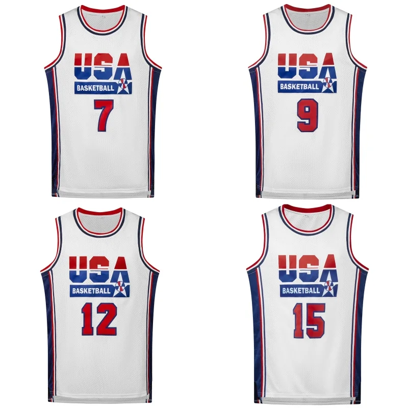 New Men's Basketball Jersey Breathable Round Neck Sportswear Sleeveless Boys Training Uniform Team T-Shirt New Design Tops USA