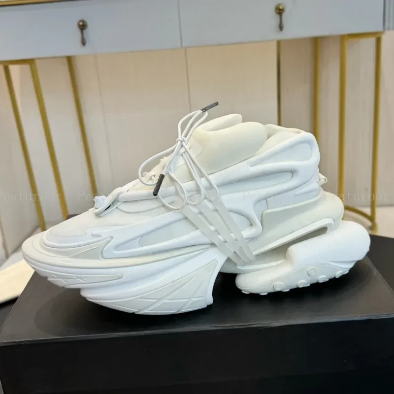 2025 موضة الرجال أحذية رياضية حجم كبير 46 النساء منصة المتسكعون الدانتيل يصل التدرج الألوان تشغيل أحذية رياضية الشقق المشي #5