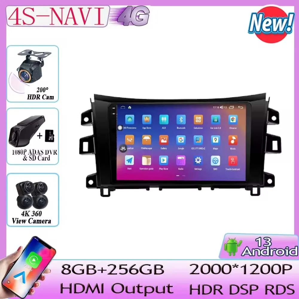 

7862 CPU Android 13 For Nissan NAVARA Frontier NP300 2016 - 2018 Car Radio Cam HDR multimedia player navigation GPS No 2din DVD