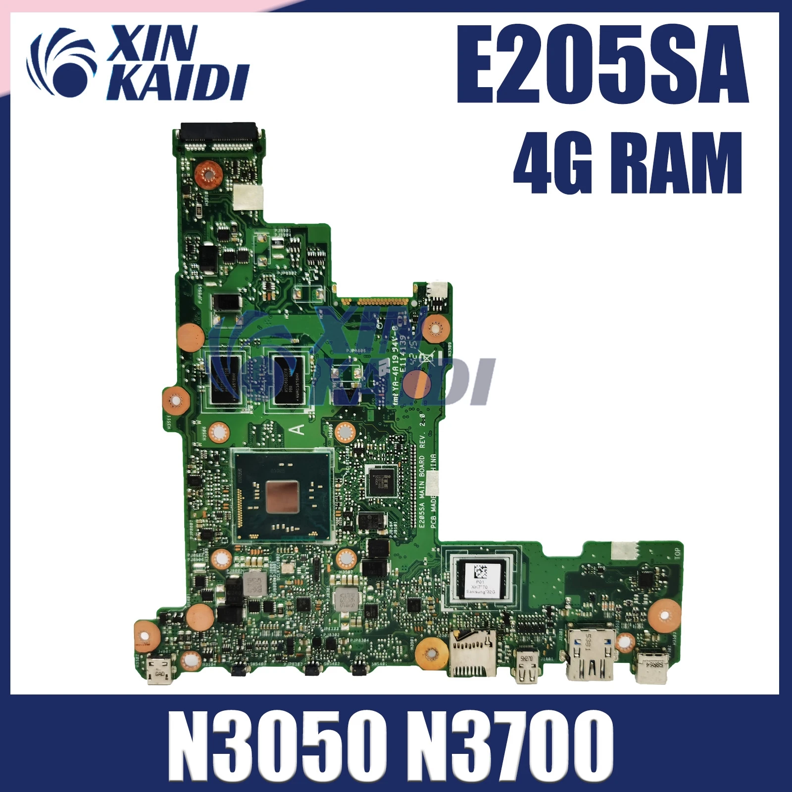 

E205SA Mainboard For ASUS EeeBook Placa E205S E205 Laptop Motherboard With N3050/N3060 N3700/N3710 100% Test Fast Ship