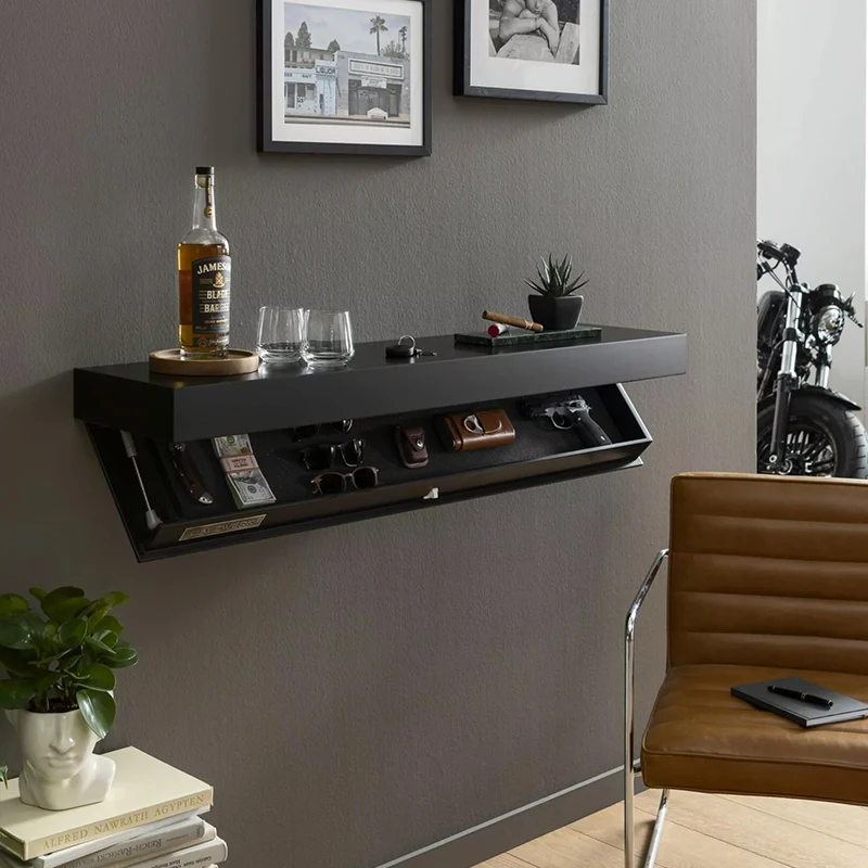 Magicflap Designer Shelf With Secret Compartment Concealed Floating Shelf Wall-Mounted Storage Solution Hidden Furniture