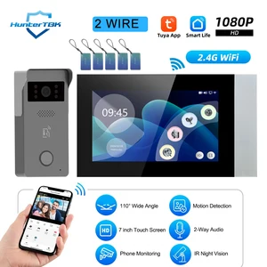 Tuya Smart Home Video Intercom mit Touchscreen, Türsicherheitssystem, Glockenkamera, 2 Drähten, WiFi, 1080p -Video, 7 '' Farbe 6 Hauptverkaufsvodeo Porter - №5