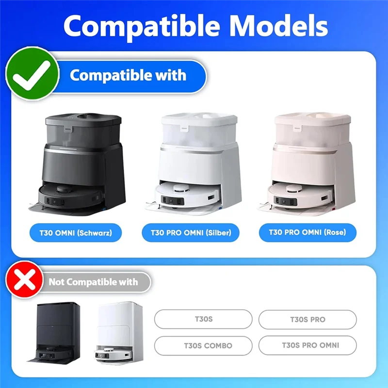 B59B-For Ecovacs Deebot T30 Pro Omni/T30 Omni Replacement Parts Accessory Set For Robot Vacuum Cleaner