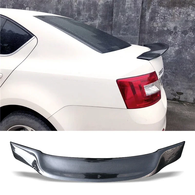 Car Trunk Spoiler Carbon Fiber FRP Auto Rear Trunk Wing R For Skoda Octavia 2015 - 2017 Style Refit Accessories Spoiler