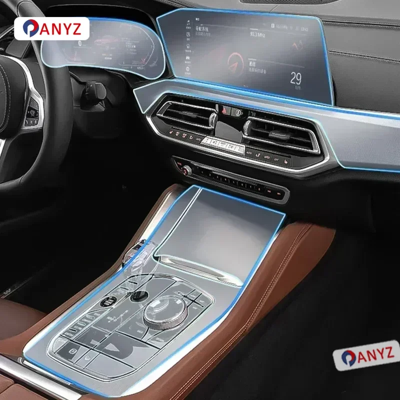 

Прозрачная пленка из ТПУ для BMW X5 X6 X7 2021 2022, наклейка для салона автомобиля, центральная консоль, сенсорный экран, шестерня, дверь, подъемная панель окна