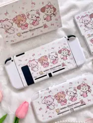 Case Skin for Nintendo Switch OLED Kawaii Funda Cover Pink Dockable Protective Shell For NS Switch Controller JoyCon Accessory