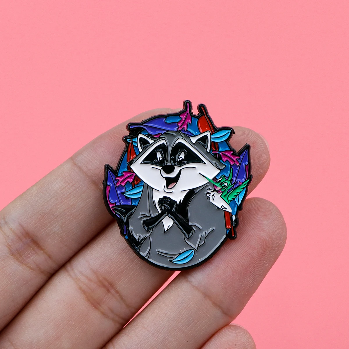 Funny Raccoon Enamel Pin Cute Brooch Pines Lapel Pins Badge on Backpack Costume Accessories Animal Jewelry Gifts for Friends