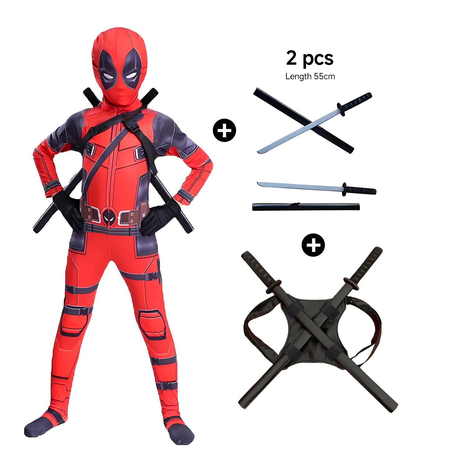 

High Quality Deadpool Superhero Child Costume Kid Cosplay Costume Deadpool Kids Suit Jumpsuit deadpool Child Christmas Costume