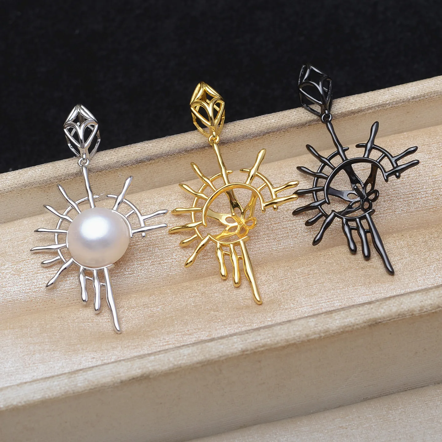 

Подвеска из стерлингового серебра S925, базовые фурнитуры, крепления, фурнитура для ювелирных изделий для жемчуга 10-12 мм, 3 шт./лот