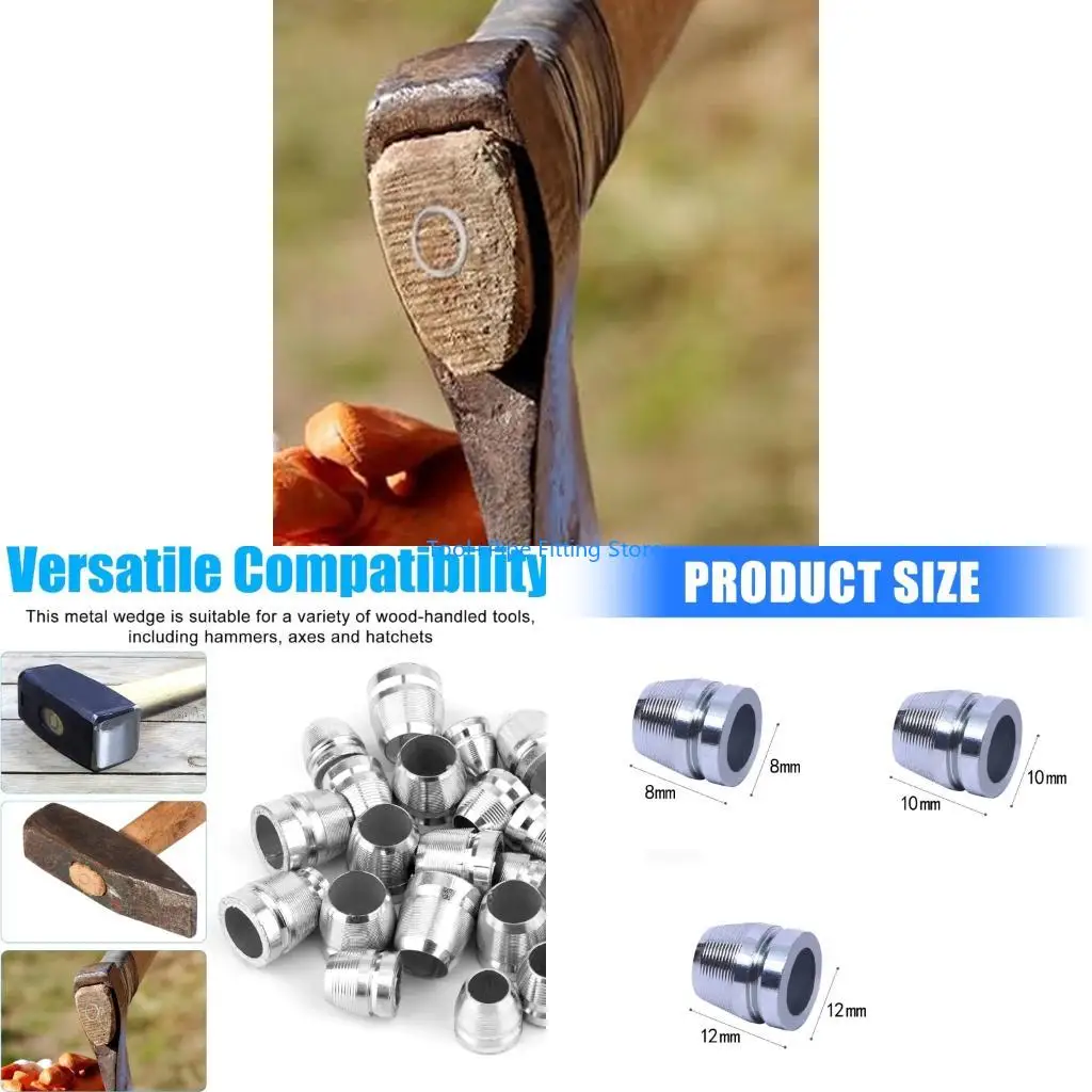 F92B 30Pcs Round Wedges Set Hammer Wedges 8mm 10mm 12mm Axes Handle Reinforcement