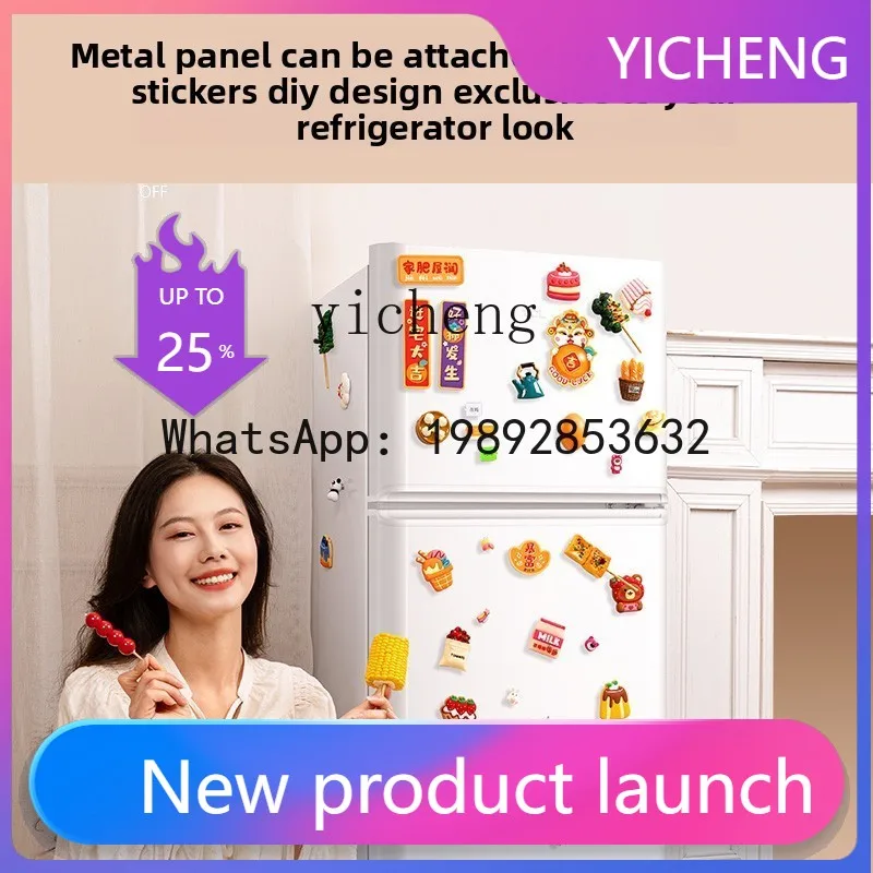 

H1116L Mini Double Door Energy Saving Bass Dormitory Rental Small Household Refrigerator