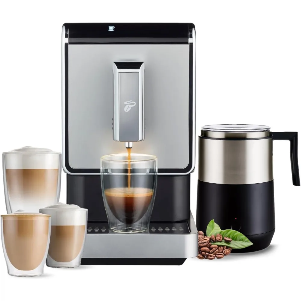 Pacote automático de máquina de café expresso e café com moedor embutido, vem com 3 x 12 onças. Sacos de café em feijão inteiro, prata