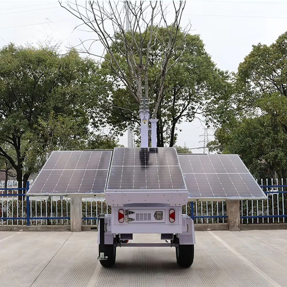 Multi-Power Mobile Trailer Light Tower Solar and Diesel Dual Power Switchable All-Weather Continuous Working Lighting Customized