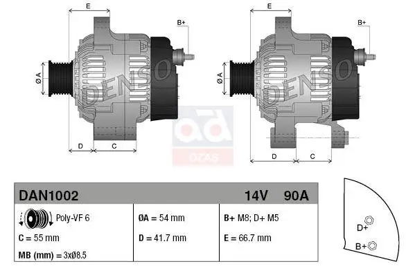 XU22PR9 for ALTERNATOR ALBEA-PALIO-DOBLO-LINEA-FIORINO-G.PUNTO 1.3mjt