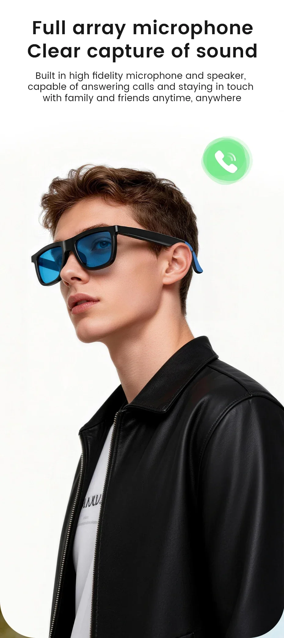 2026 Neue Audio-Smart-Brille mit elektrochromen Gläsern, magnetischer Aufladung, ultraklarem Bild, Bluetooth-Anruffunktion und Musikwiedergabe – Detail 6