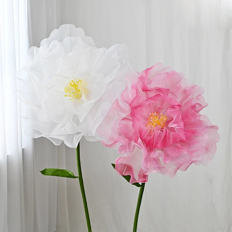 

Artificial Giant Flowers for Wedding Decoration 75cm Large Silk Floral 1.3m Green Stem Optional for Party Reception Arrangements