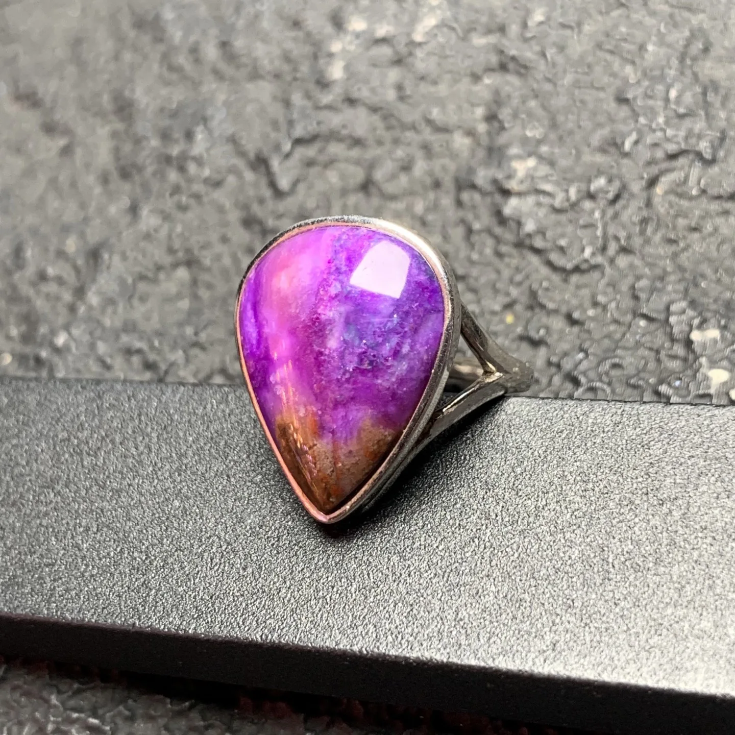 Natural Sugilite Stone Silver Ring Jewelry For Woman Lady Men Anticancer 18x14mm Beads Healing Crystal Adjustable Ring AAAAA