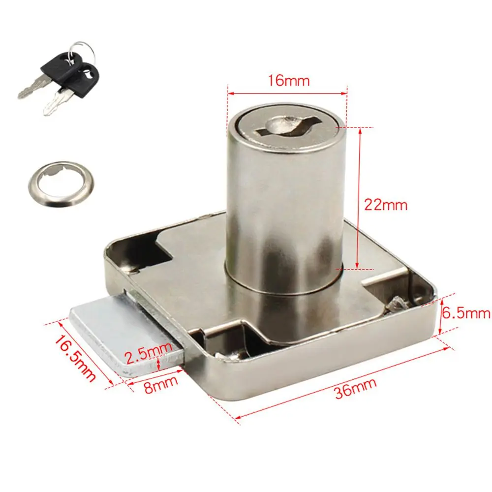 Office Zinc Alloy Desk 2 Keys Cabinet Locker Drawer Lock Wardrobe