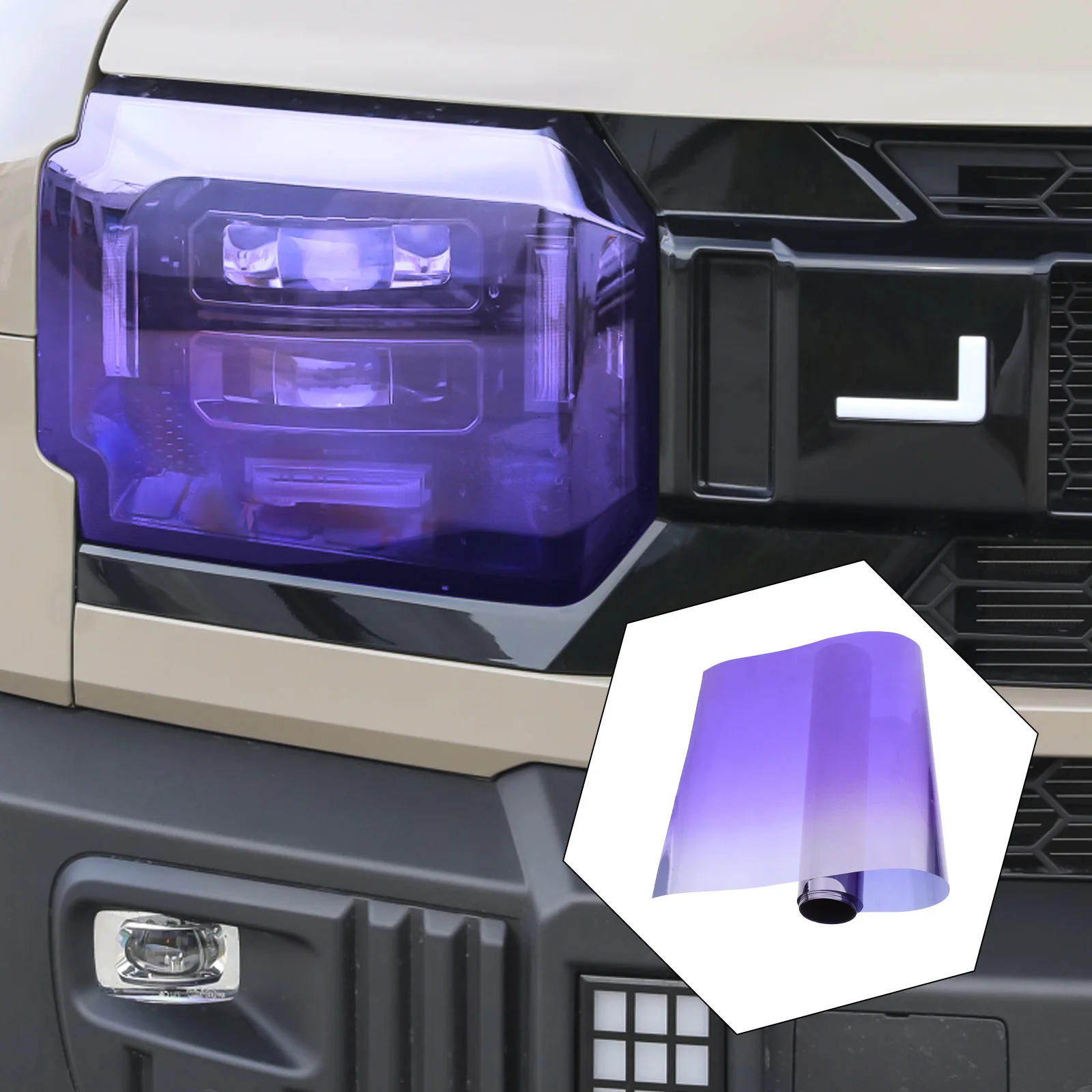 

Car Light Tint Film Headlight Tail Light Film Easy DIY Application Fade Resistant No Bubbles Wrinkles Car Tint