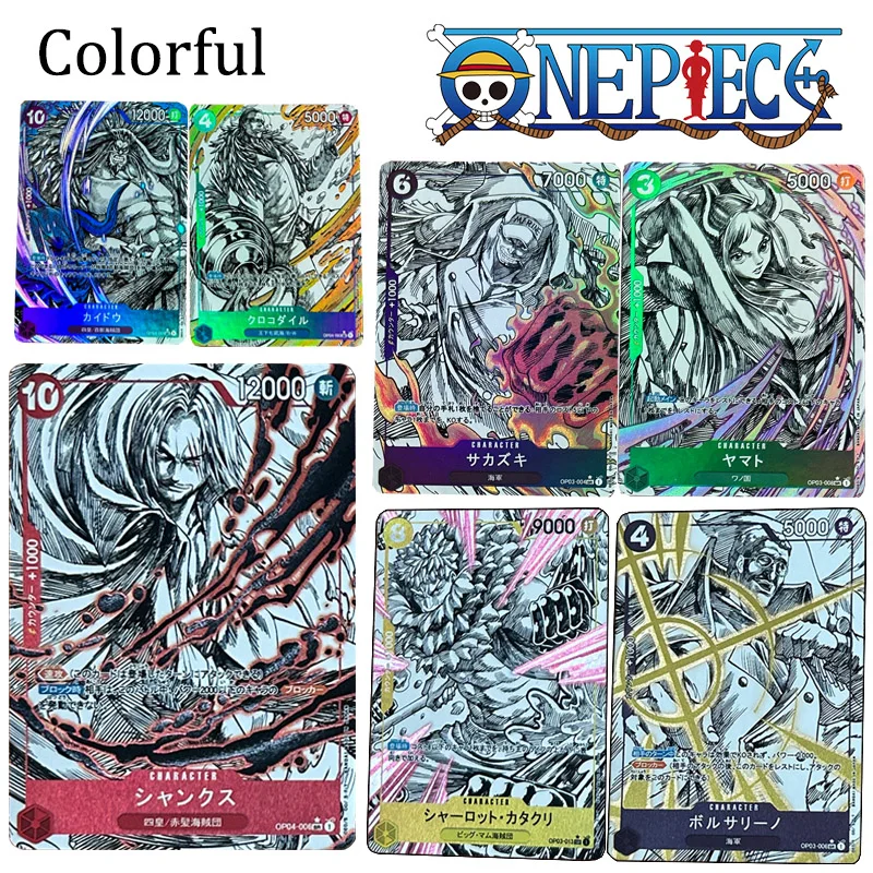 One Piece Collection Card DIY Borsalino Yamato Shanks Kaidou Charlotte Katakuri Refractive Brilliant Stamping Birthday Gift