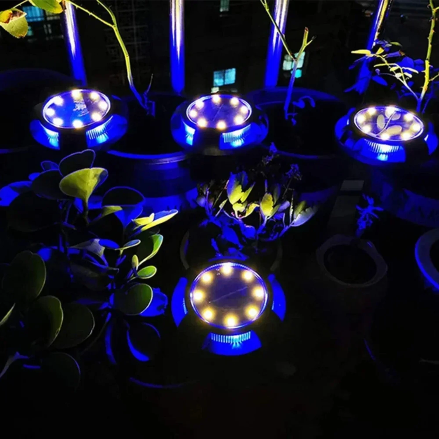 Nuova luce a disco ad energia solare da 12 LED efficiente, a risparmio energetico e luminosa per decorazioni da giardino all'aperto e faretti da ponte. Perfetto per