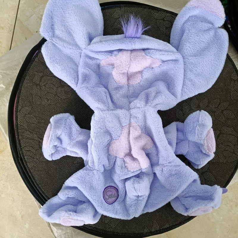 50/100cm Disney Purple Stitch Leather Case Blue Angel Holster Plush Toy Anime Plushie Stich Stuffed Semi-finished Plushie Toys