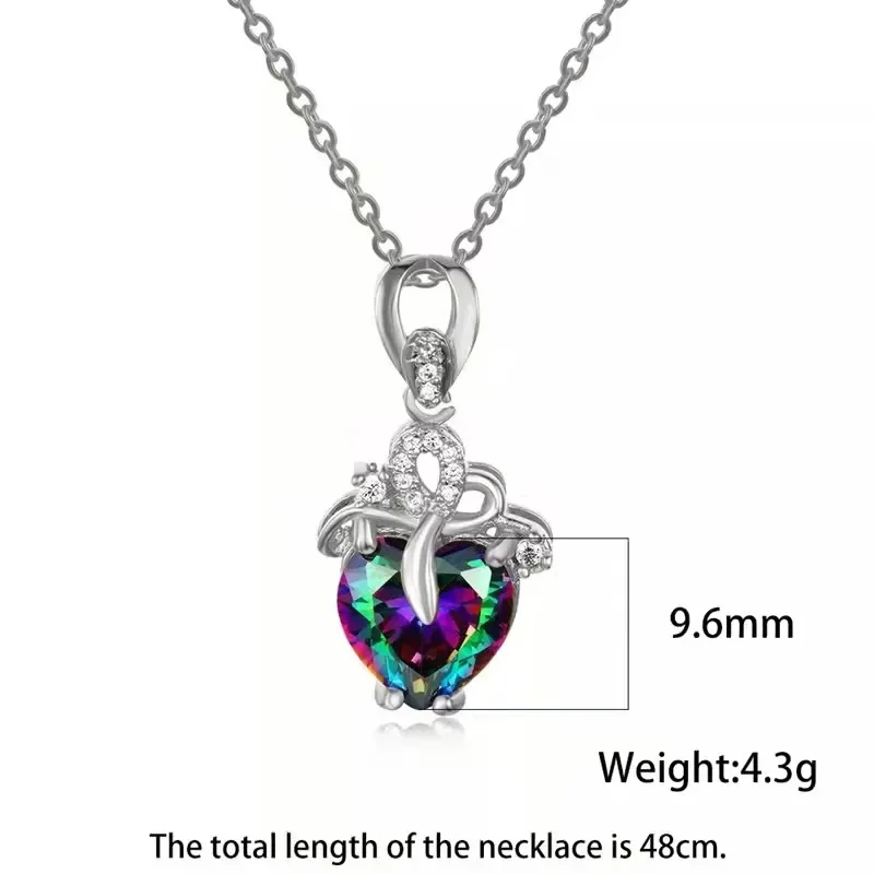 1 Piece Women Fashion Love Heart Pendant Necklace Zircon Hollow Out Romantic Valentine's Day Gift Chain Necklace For Women