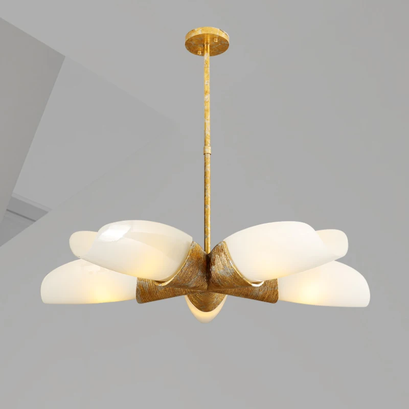 Modern Cream Style Minimalist Luxury Kitchen Bedroom Chandelier Creative Living Room Glass Material Lamp Suitable for Balcony