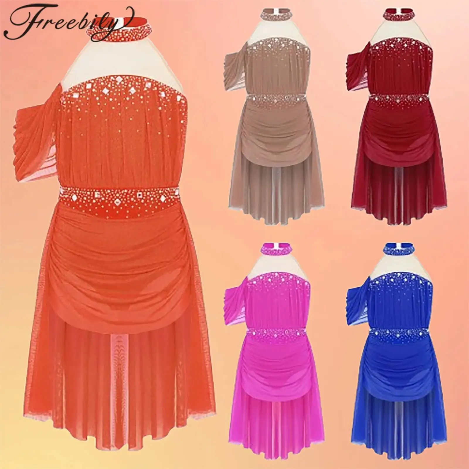 

Childs Ballet Leotard Dress Kids Lyrical Jazz Latin Dance Costume Girls Gymnastics Leotard Ballroom Dancing Stage Dancewear