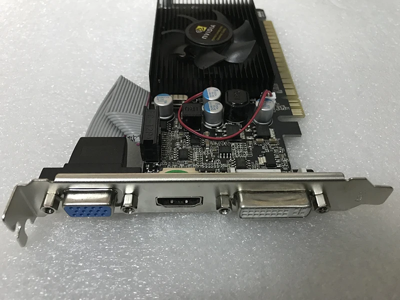Видеокарта GT610, 1 ГБ/2 ГБ, DDR3, 64 бит, DVI, VGA, HDMI, PCIE, PCI-E