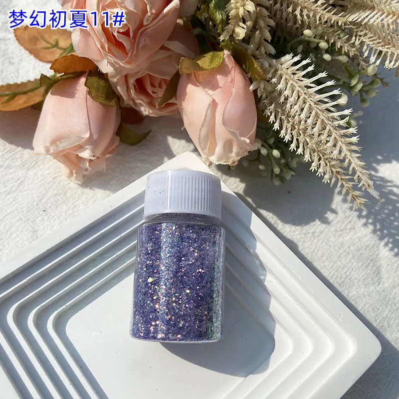 12 Cores Holográficas Glitter Chunky 12 Cores Total Laser Nail Glitter Flocos Chunky Holográfico Laser Nail Glitter