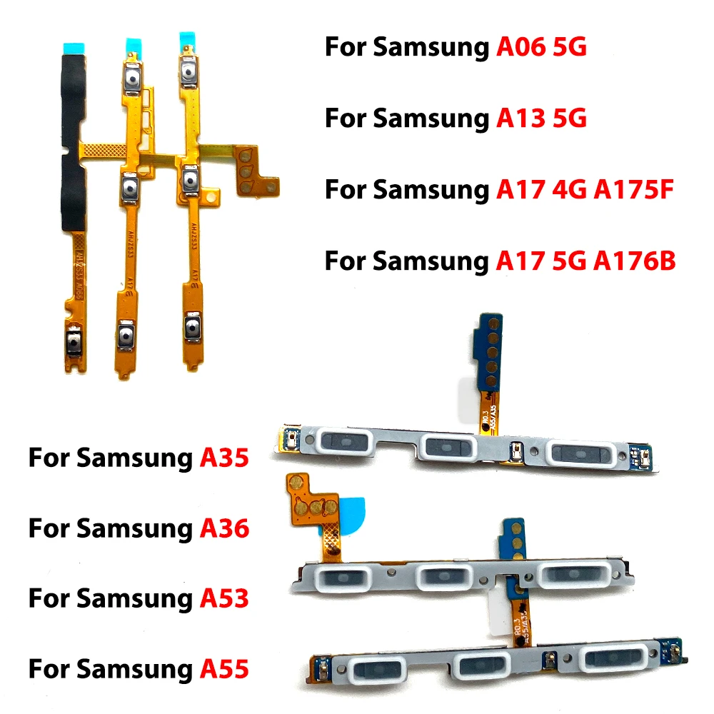 10Pcs, Power On Off Volume Side Button Key Flex Cable For Samsung A06 5G A13 5G A17 4G A175F A35 A17 5G A176B A53 5G A55 A56 A36