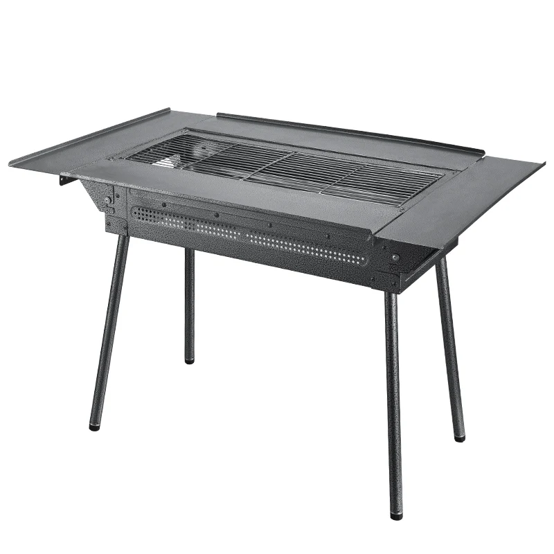 

Outdoor Stainless Steel Folding Barbecue Grill New Thickened Charcoal Barbecue BBQ Grill for Camping Travel BBQ Grill