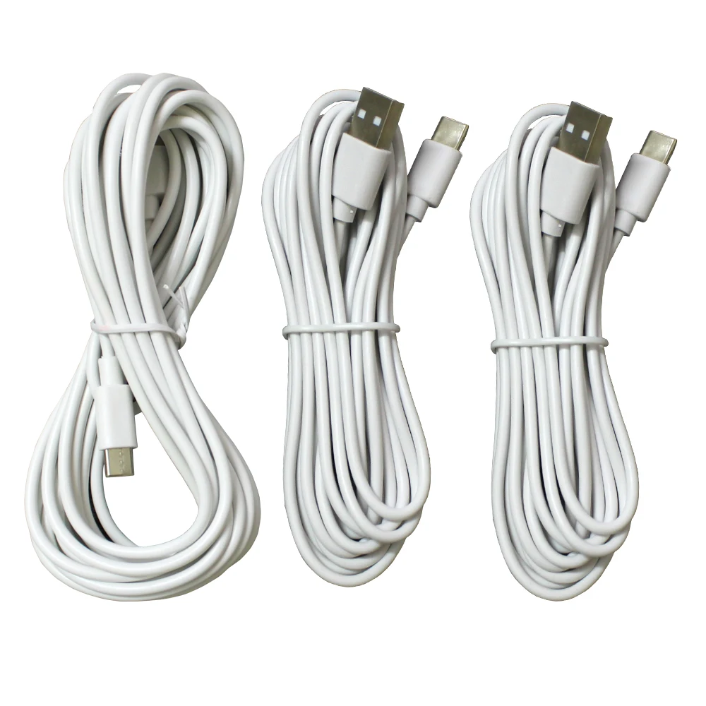 Cable USB a tipo C para monitoreo de cámara inteligente, Cable de carga Ultra rápida 6A, Cable de extensión, 1 M, 2 M, 3 M, 5M