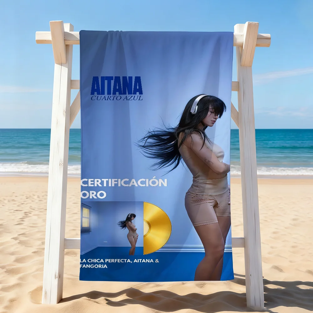 Toalla de baño para secar el cuerpo de la cantante española A-Aitana, aplicable para natación ligera, camping, yoga, playa
