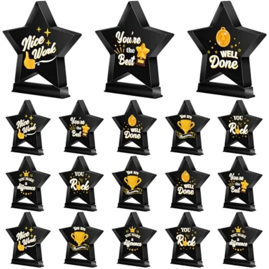 18 Pcs Employee Appreciation Awards Gifts Bulk Small Acrylic Trophies Mini Thank You Plaque Gifts for Recognition Adults Studen