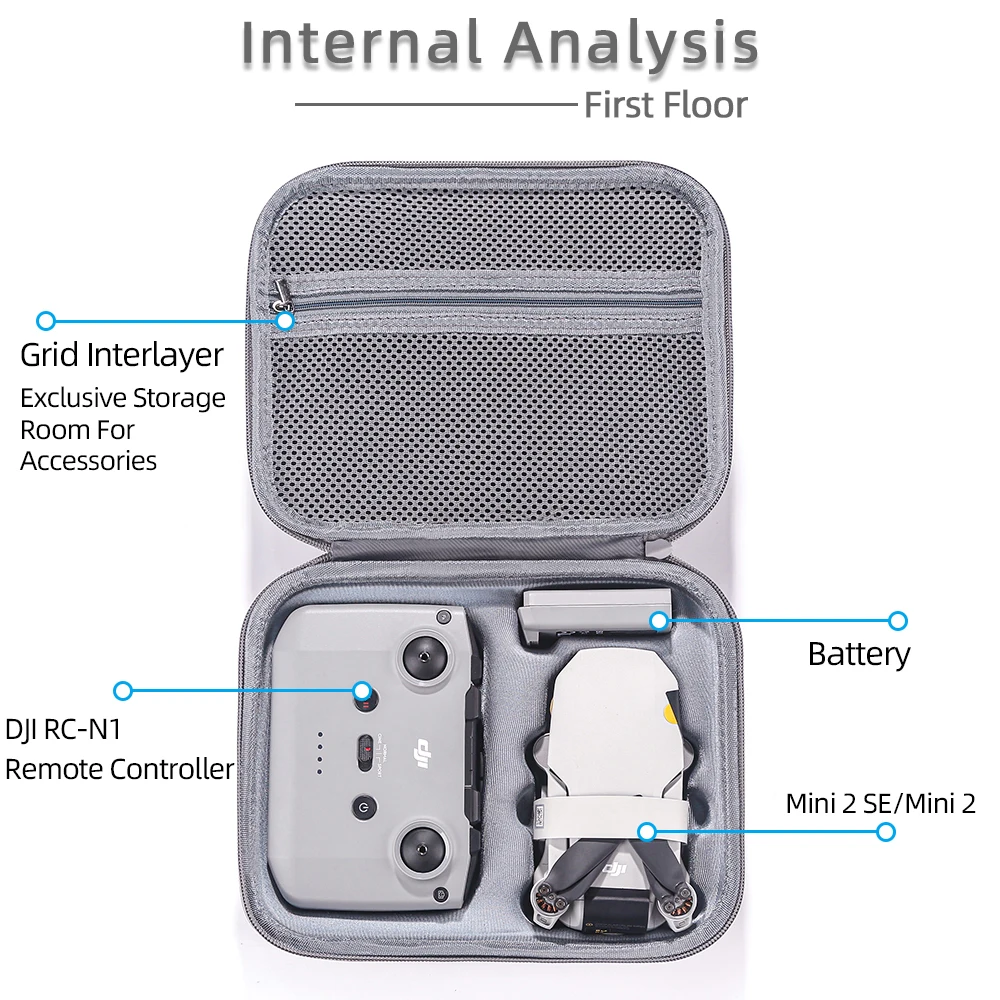 For DJI Mini 2/Mini 2 SE Protable Bag Storage Box All-in-one Storage Bag for DJI Mini 2 SE Case Accessory