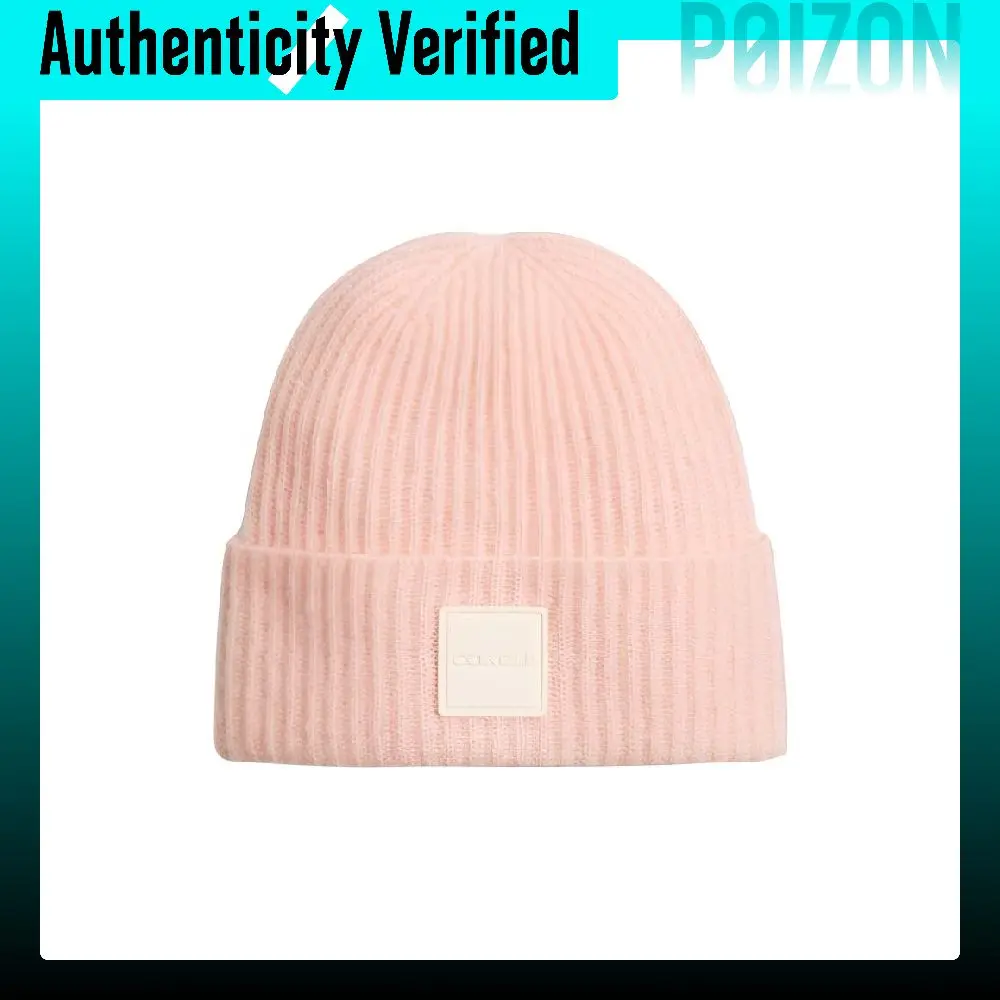 COACH Sheep Wool Beanies Unisex Peach Pink/Chalk White CCN83-YIA