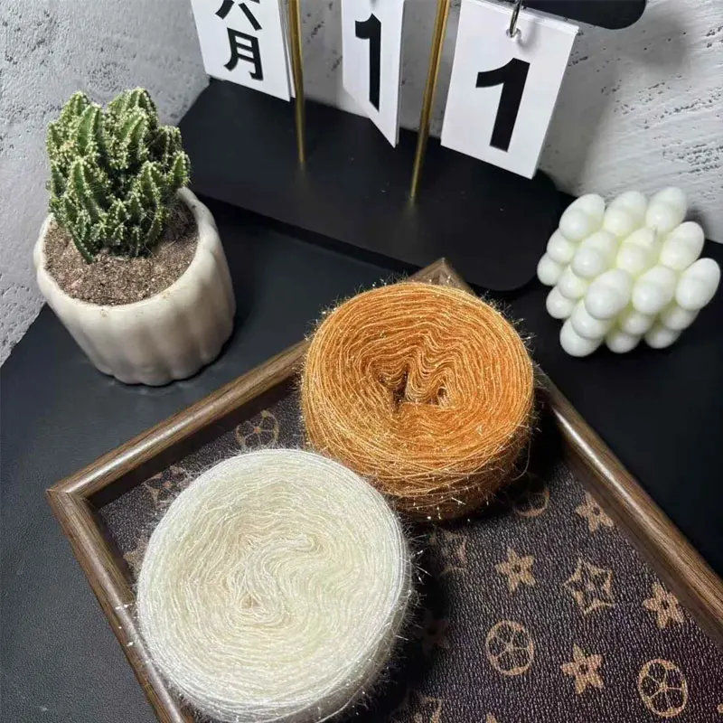 50g/roll, no shedding hair, phantom sparkling glass yarn crochet hook can be used to weave dolls, hair accessories, wiring