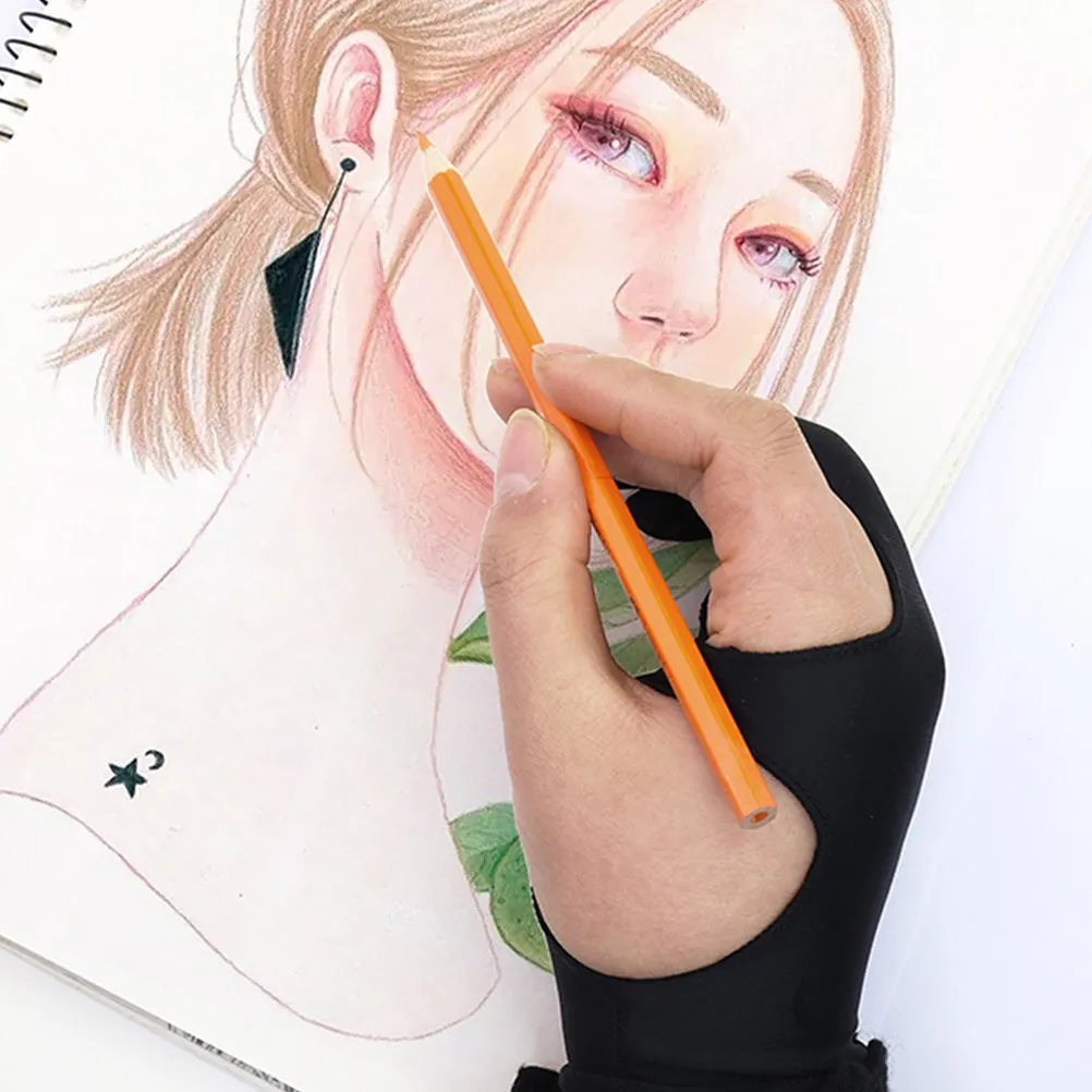 3Pcs For Drawing Finger Glove For Safe -lasting Two-finger Graphic Designers