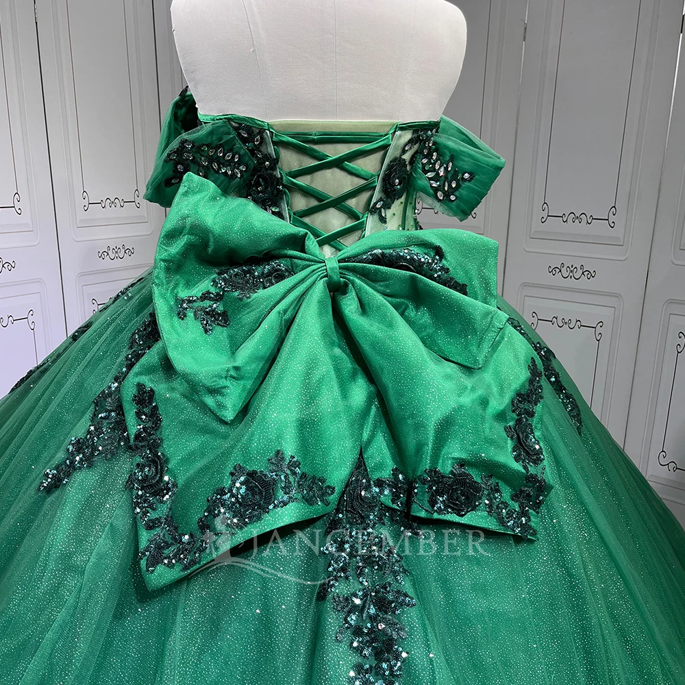 Abito Quinceanera Glitter Perline Perle Indietro Lace up Compleanno Prom Abito dolce 16 Abiti da 15 anni Abito corsetto personalizzato