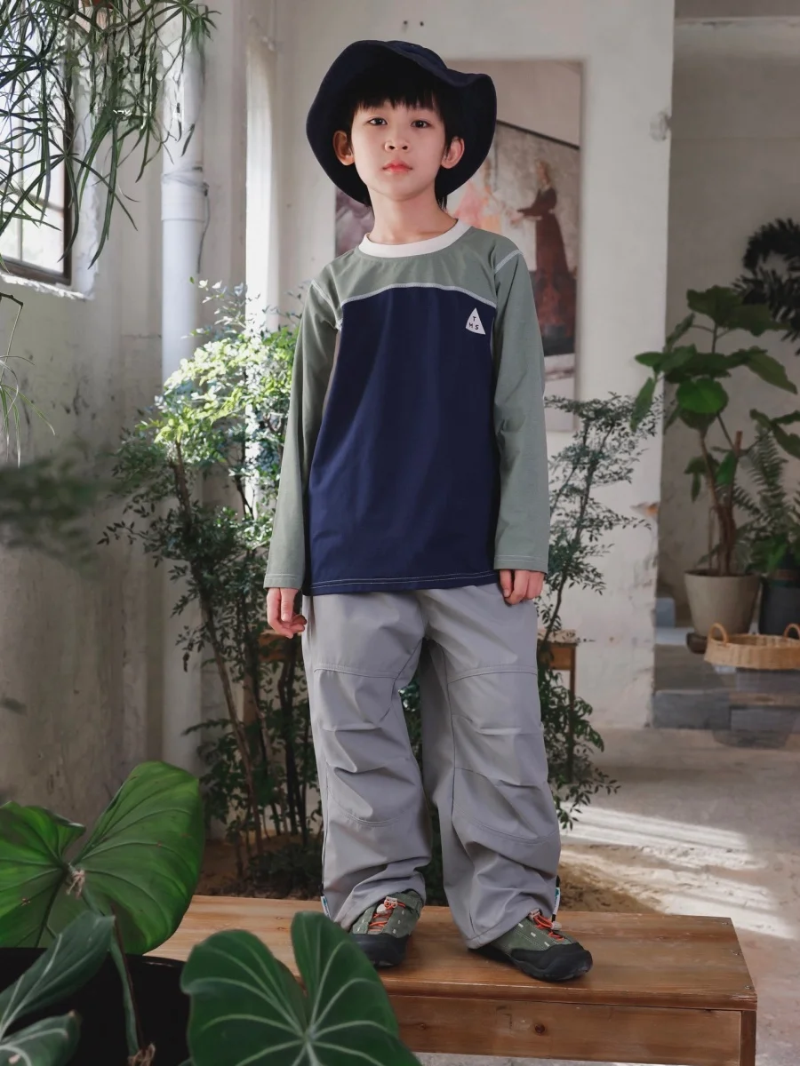 Facec Mountain Series Boys Outdoor Windproof Quick Dry Pants Thin Fleece Loose Paratrooper Workwear Long Trousers for Autumn