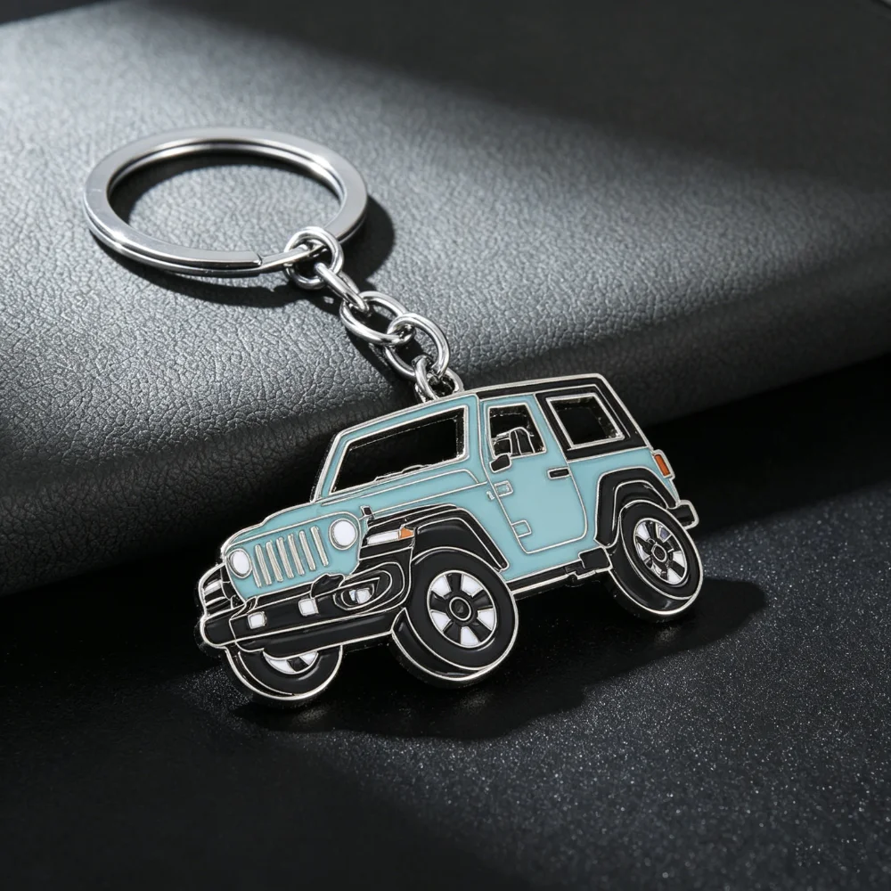 Modischer klassischer Offroad-Schlüsselanhänger im Fahrzeug-Stil, Metall-Schlüsselanhänger, Auto-Modell-Anhänger, Rucksack-Schlüsselanhänger, kreatives Anti-Verlust-Geschenk – Detail 1
